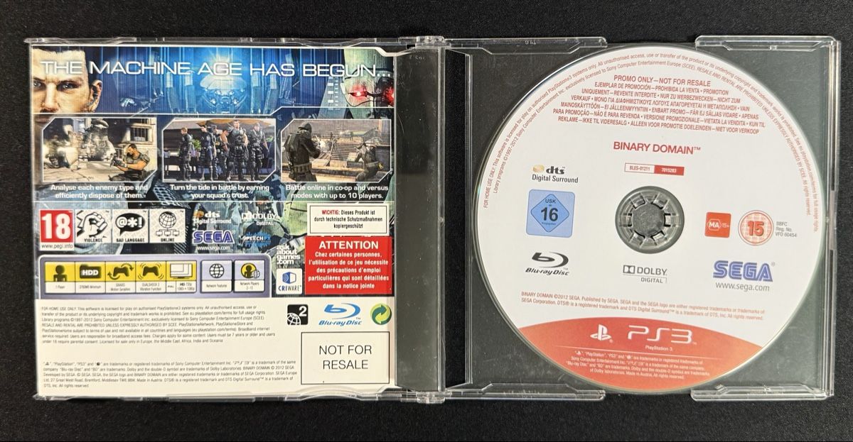 Sega Giochi: Binary Domain PS3 - Jeu d'action en magnifique état – Nuovo (secondo la descrizione) da Henniez venduto da Pichurri 1