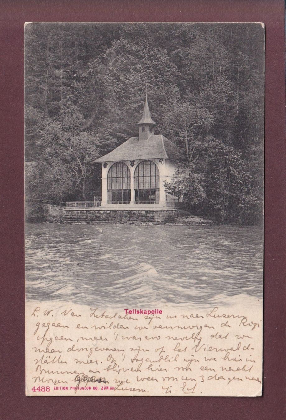 Cartoline postali: TELLSKAPELLE - 1905 – Usato da Pully venduto da nicecards