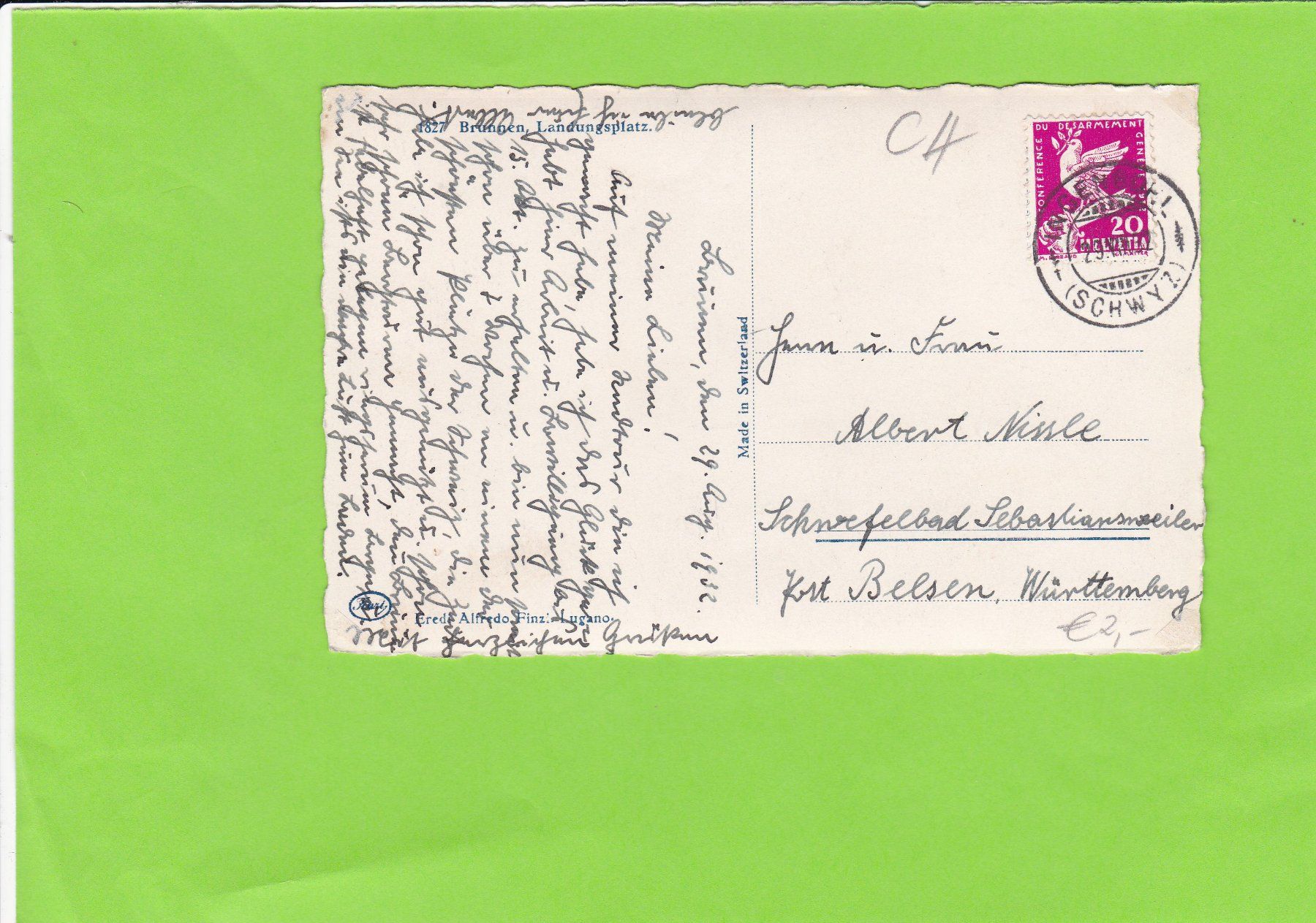 Cartes postales: Brunnen-Landungsplatz-belebt-Oldtimer – D'occasion à St. Peterzell par neckertal 1