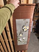 Wandbild asiatisch Blumenmotiv Stoffrolle guter Zustand