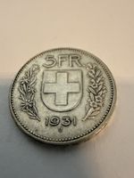 Schweiz 5 Franken 1931 B – Silber – William Tell – Original 