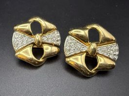 Vintage-Ohrringe Cabouchon Paris - Goldfarben