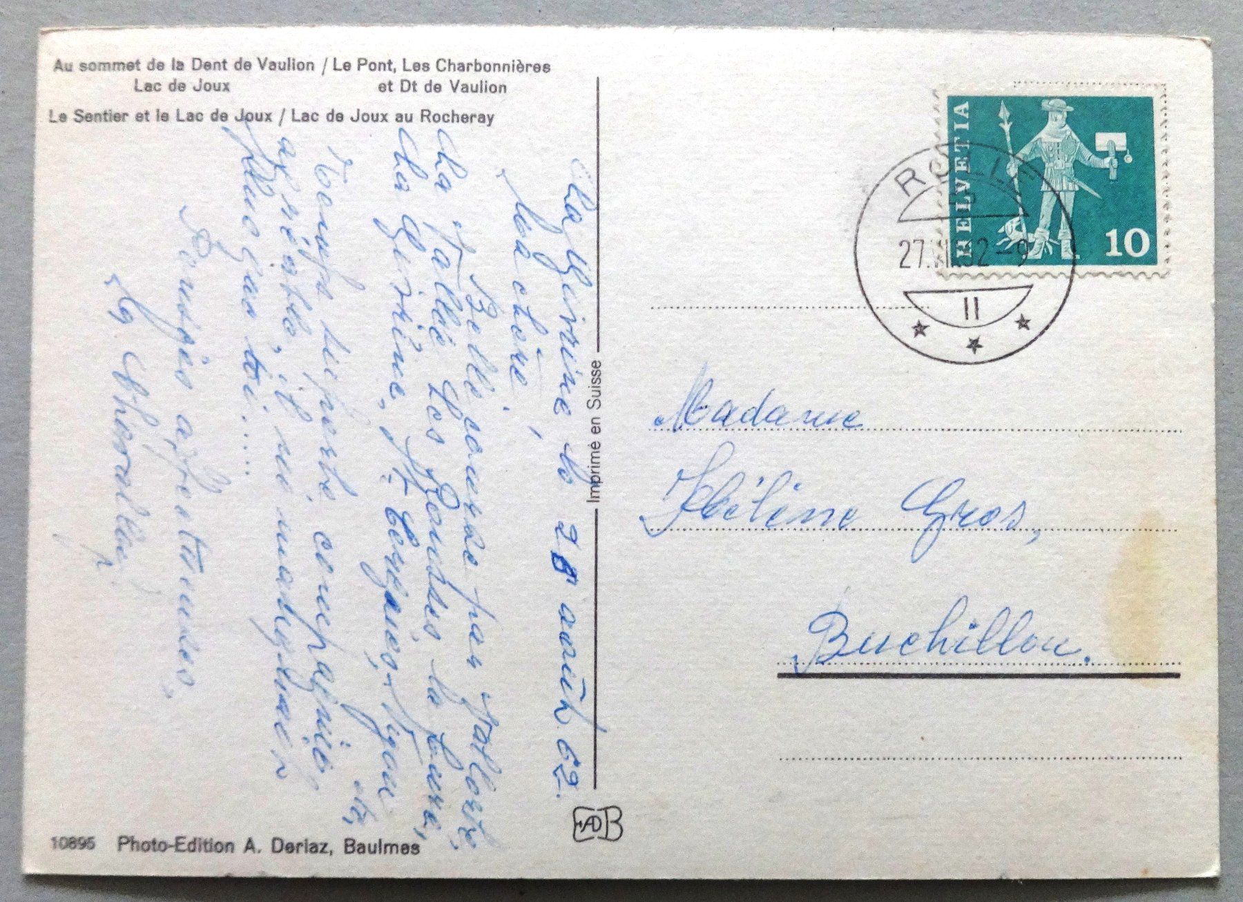Cartoline postali: Vallée de Joux – Difettoso da Fétigny venduto da Billy2miny 1