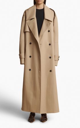 KHAITE Maslow Cotton-Nylon Twill Trench Coat, Oversized fit