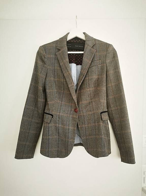 Zara Giacche: Zara Basic Blazer kariert mit Ellbogen-Patches – Usato da Niedergösgen venduto da lil_s6k8