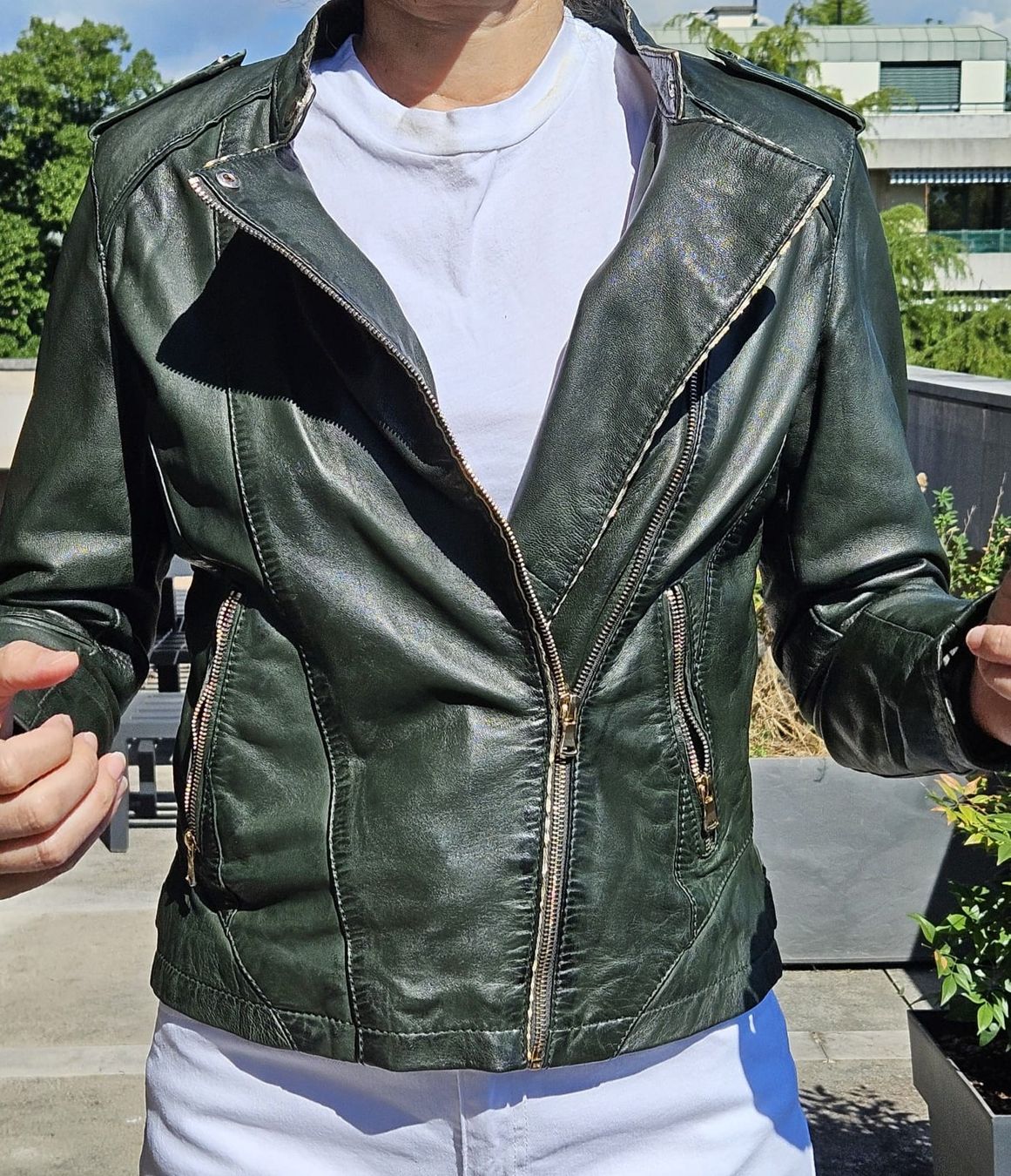 Giacche: Blouson cuir vert – Usato da Genève venduto da celima48 1