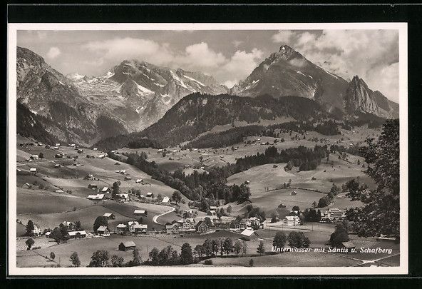 Cartoline postali: Unterwasser, Gesamtansicht mit Säntis u – Usato da Berlin venduto da bartko-reher