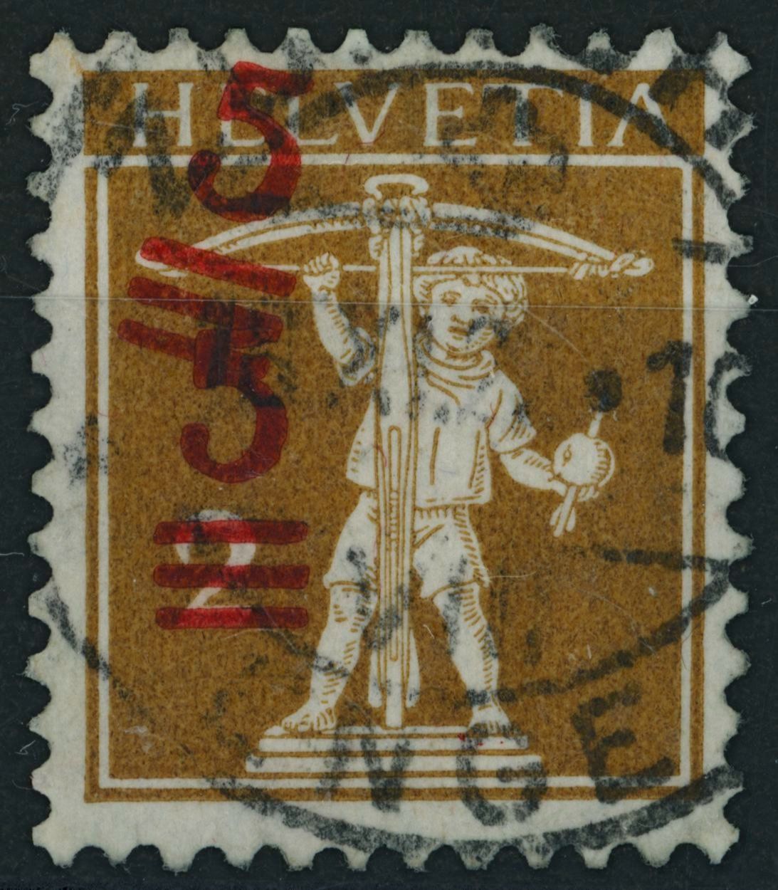 Alle Briefmarken: 1921 - Tellknabe - Abart - gestempelt – Gebraucht aus Schindellegi von leecollect
