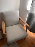 IKEA EKENÄSET Sessel, Eiche / Gunnared Beige