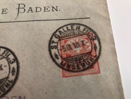 Firmencouvert mit ZIFFER-EINDRUCK BADEN AG 1910