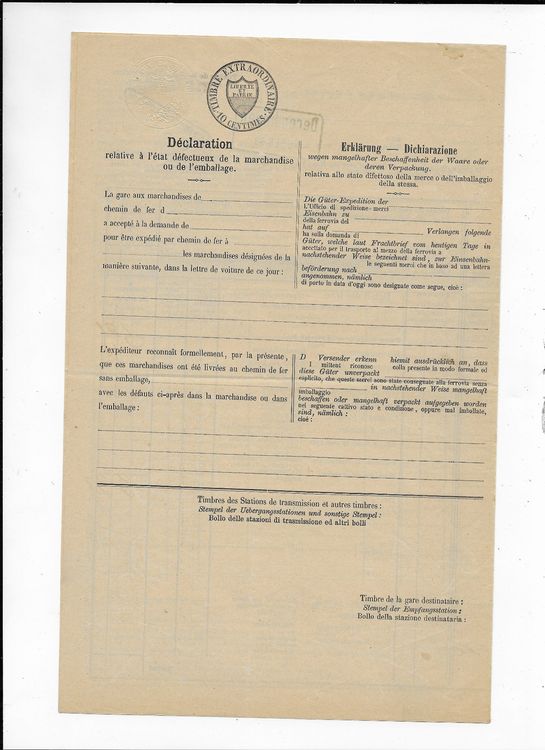 Frachtbrief Schweiz.Eisenbahnen 1889 Kaufen auf Ricardo