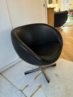 Design Sessel Leder schwarz mit Drehgestell gebraucht