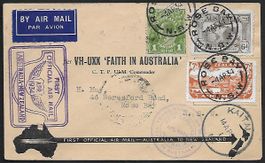 1934 Flugbrief 1. Flug Australien-Neuseeland selten ab 1.-