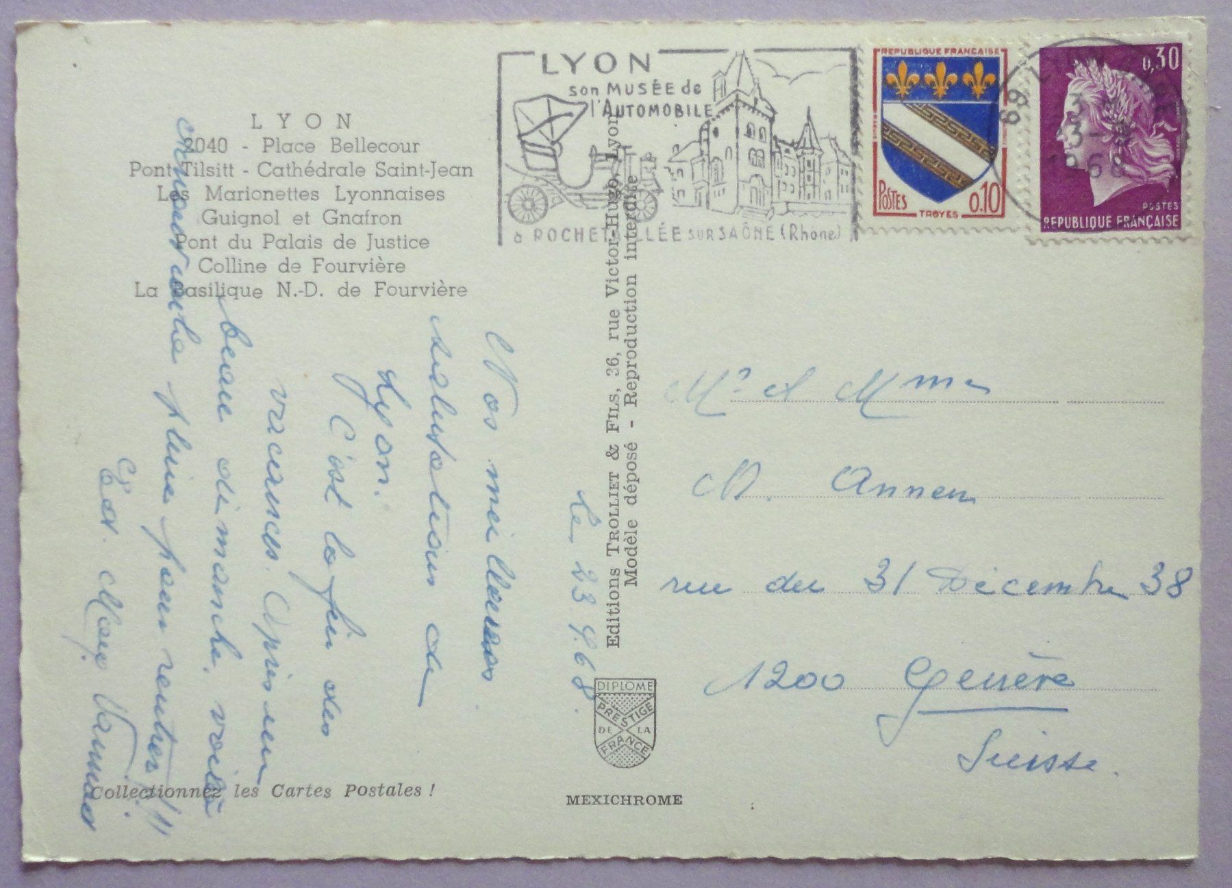 Cartoline postali: Souvenir de Lyon – Usato da Fétigny venduto da Billy2miny 1