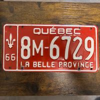 🇨🇦 1966 Vintage Autonummer - Quebec 8M-6729 - Kanada
