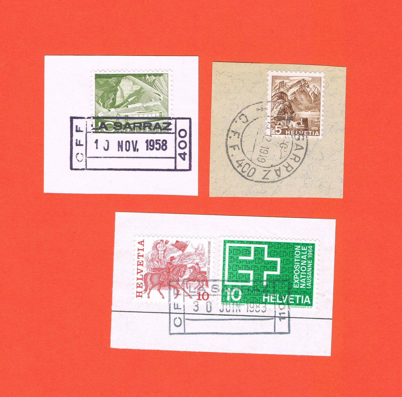 Tutti i francobolli: Bahnpoststempel La Sarraz – Usato da Biberstein venduto da Jura39
