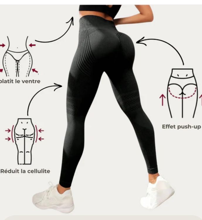 Leggings Anti-cellulite 3D Femme - Lot De 2 - Compression Sculptante - Tissu Respirant Sans Coutures - Pour Sport Et Quotidien