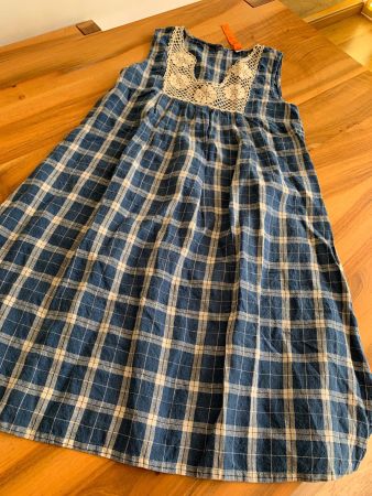 Ewa i Walla -  Leinen Traumkleid aus Schweden kariert Gr XS