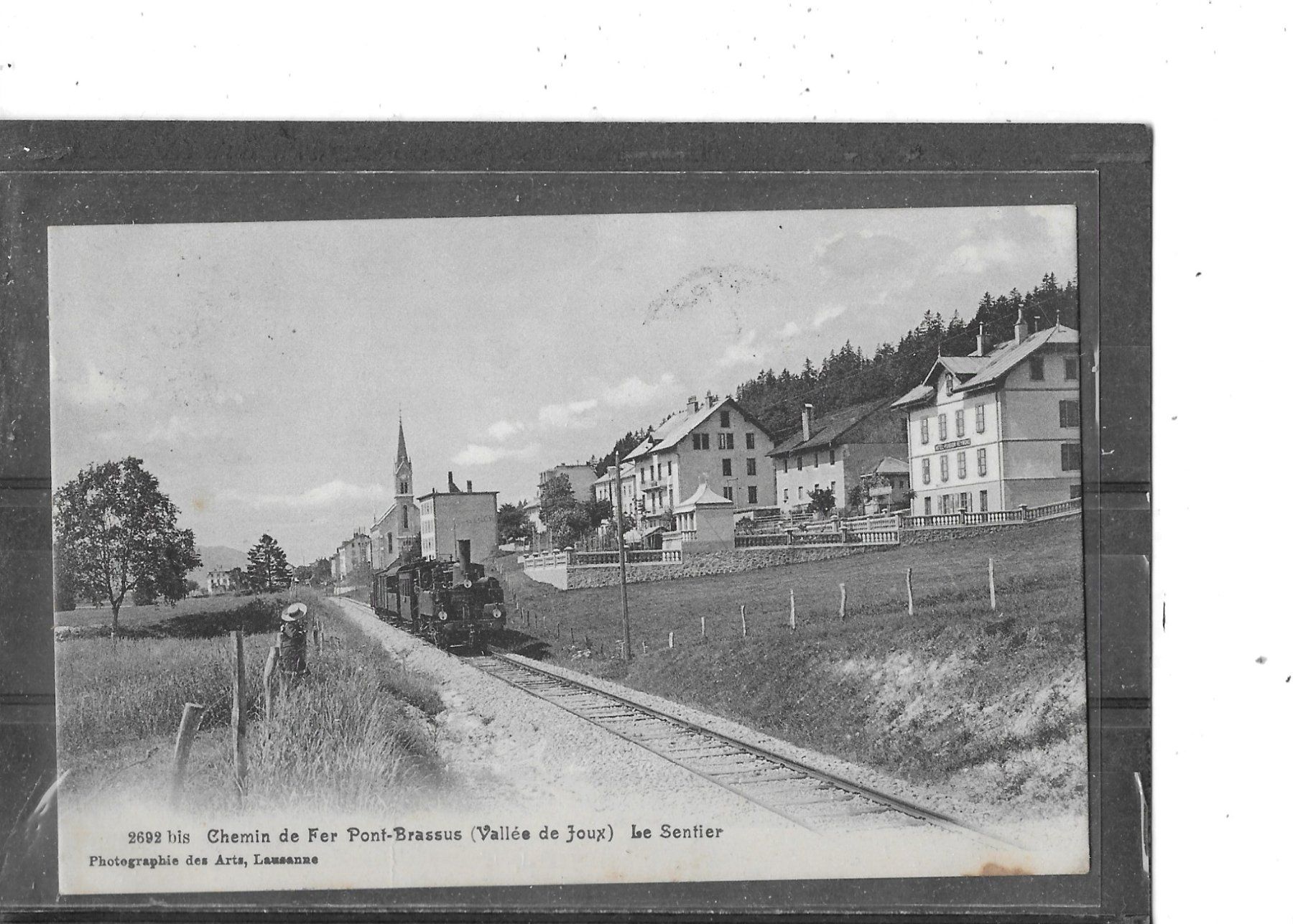 Ansichtskarten: VD Le Sentier 1908 Chemin de Fer Pont-Brassus – Gebraucht aus Schocherswil von Wilare