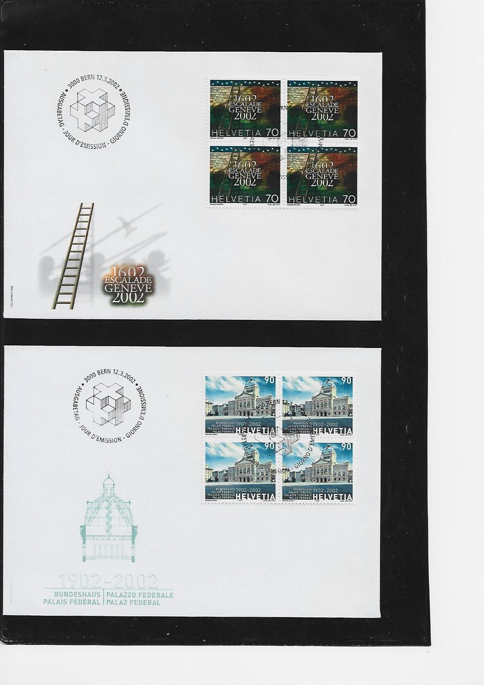 Tous les timbres: 2002  2x  FDC 4er  Sondermarken – D'occasion à Rheinau par loxis