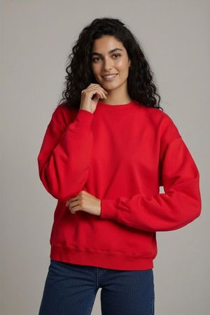 Rotes Sweatshirt - Langärmliges Freizeit-Oberteil