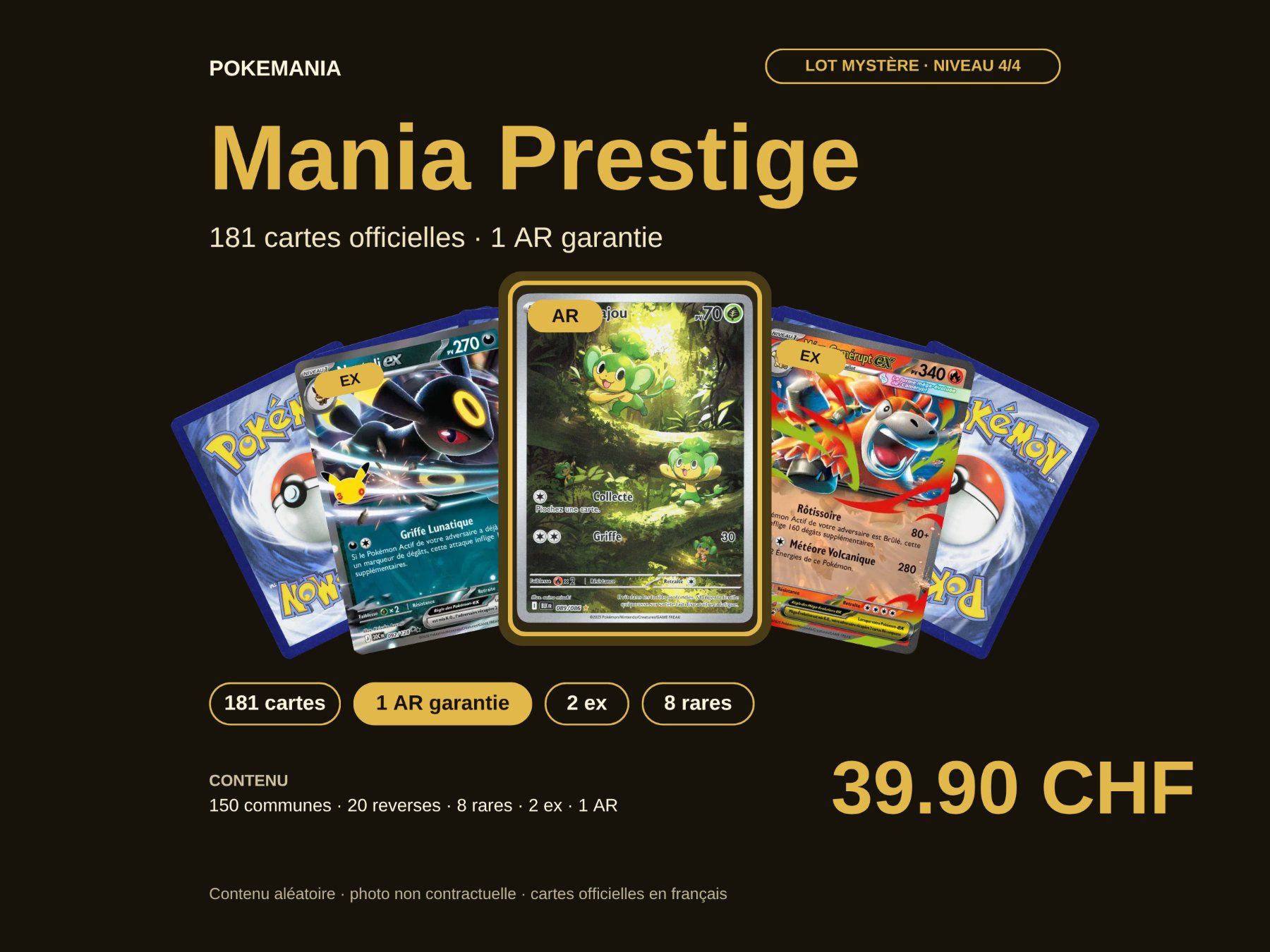 Lot 181 cartes Pokémon FR + 1 AR + 2 ex (Gebraucht) in Thônex für CHF ...
