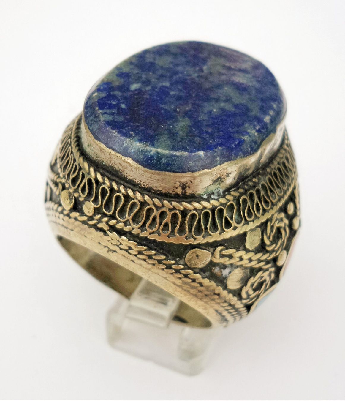 Anelli: Ring mit Lapis Lazuli und Koralle Grösse 59 – Nuovo (secondo la descrizione) da Zürich venduto da ben_mn5h 1