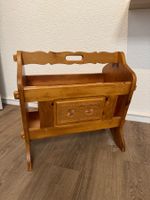 Vintage Holz Zeitungsständer geschnitzt Alpenstil 1986