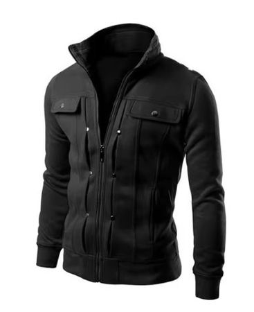 NEUE coole, shwarze Herren Jacke Gr. M / L - 226413