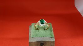 Eleganter ring mit Smaragd und Zirkonia, Top Zustand!