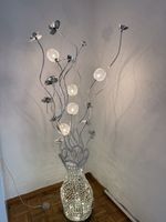 Lipo Stehlampe Blumen Design Silber Metall, Top Zustand!