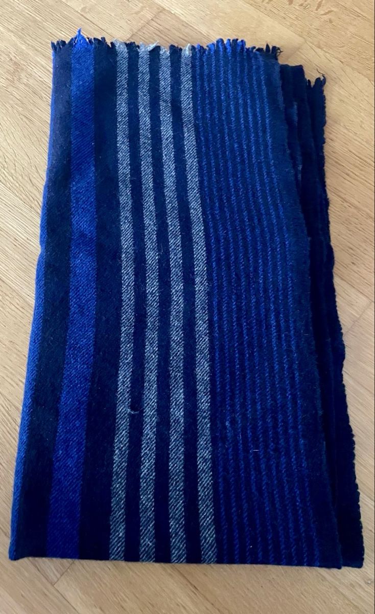 Coach Foulards, Tücher & Schals: COACH Schal Wolle Kaschmir blau gestreift Fransen – Gebraucht aus Basel von Ch2005 1