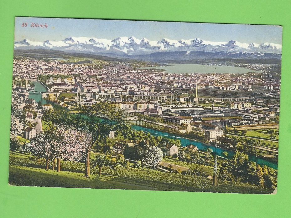 Ansichtskarten: Zürich mit Blick auf See und Alpen – Gebraucht aus Zürich von t24_de