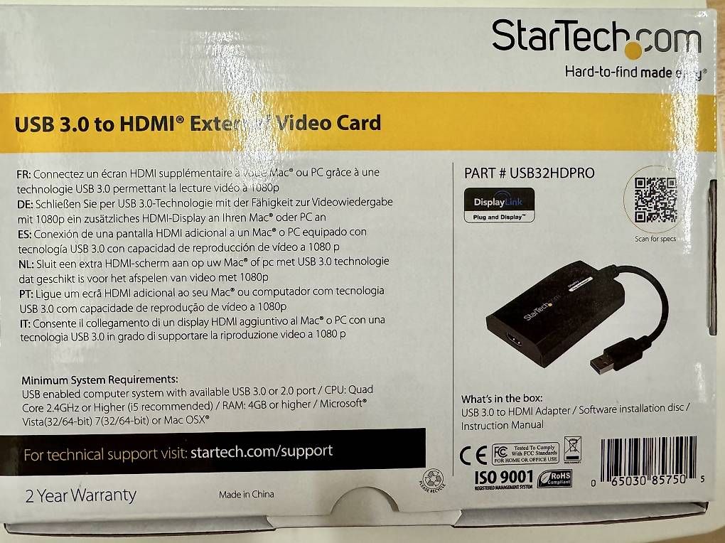 Adattatori: StarTech USB 3.0 zu HDMI Adapter ? Externe Videokarte – Usato da Malters venduto da frangecko 1