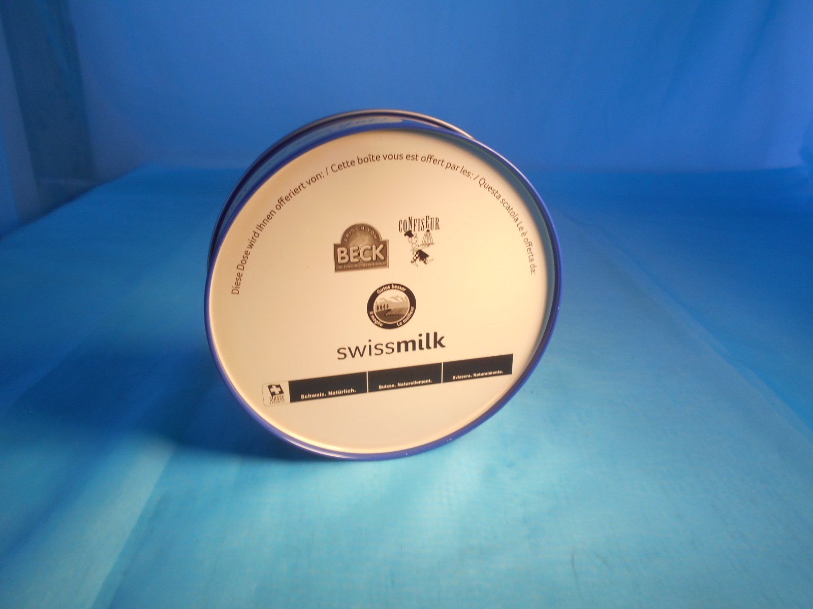 Altro in Decorazioni & Accessori: Swissmilk Blechdose mit Spitzbube, blau, Smiley – Usato da Bellach venduto da JingleCherry 2