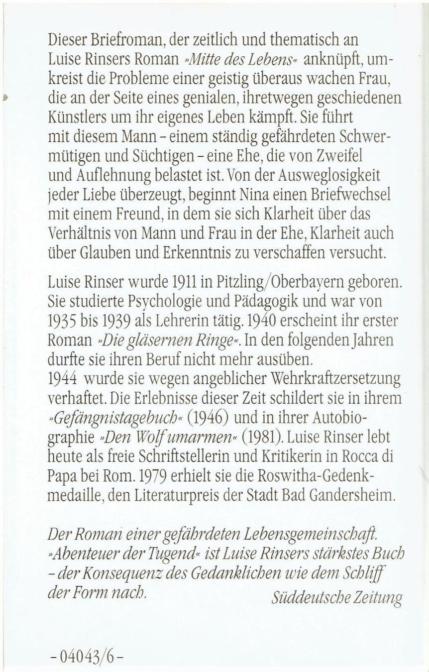 Libri: Luise Rinser, fünf Bücher – Usato da Flims - Dorf venduto da Stagediver 1