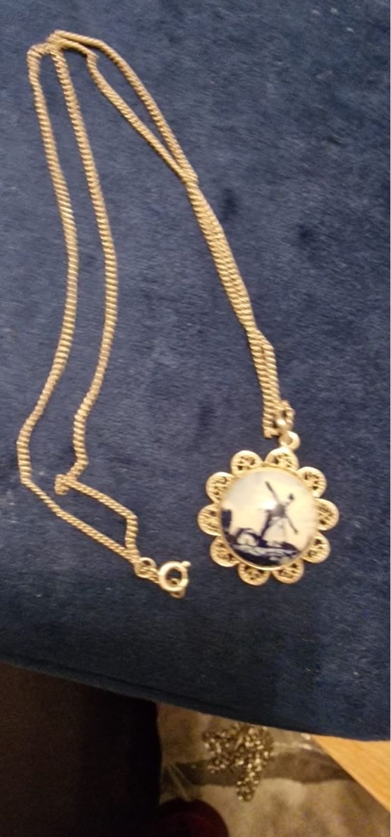 Catenine: Vintage Silberkette mit Holländischem Windmühlen Mot – Usato da St. Gallen venduto da mania03 1