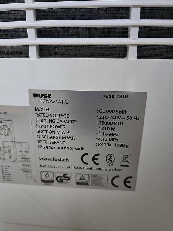 Climatiseurs:  Klimaanlage transportabel  Novomatic 990 split  – D'occasion à Niederglatt ZH par smaihold 3