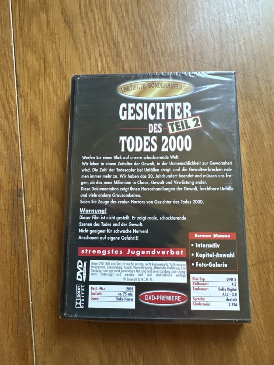 Tous les DVDs: Gesichertes Todes 2000 teil 2 OVP – Neuf avec emballage d'origine à Benken ZH par Audi-erich 1