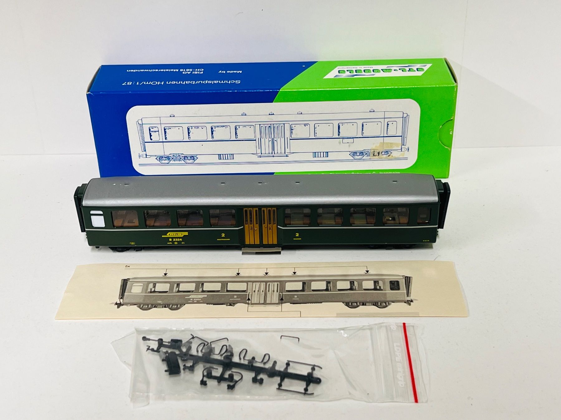 Modellini di ferrovie: STL-Models RhB B 2324 Personenwagen – Nuovo (secondo la descrizione) da Neuenhof venduto da ludovicco