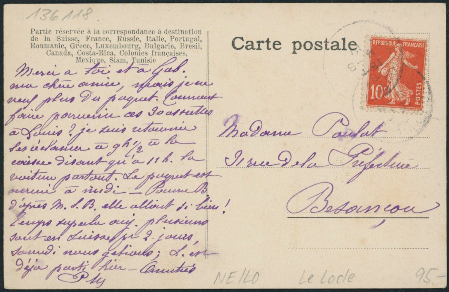 Cartoline postali: NE Le Locle – Usato da Schindellegi venduto da leecollect 1