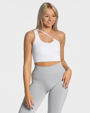 TEVEO - Sassy One Shoulder BH Weiss L