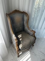 Sessel Louis XV Stil vergoldeter Rahmen Brokatbezug gut e...