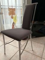 6 chaises design modernes assises  et dossiers gris métal