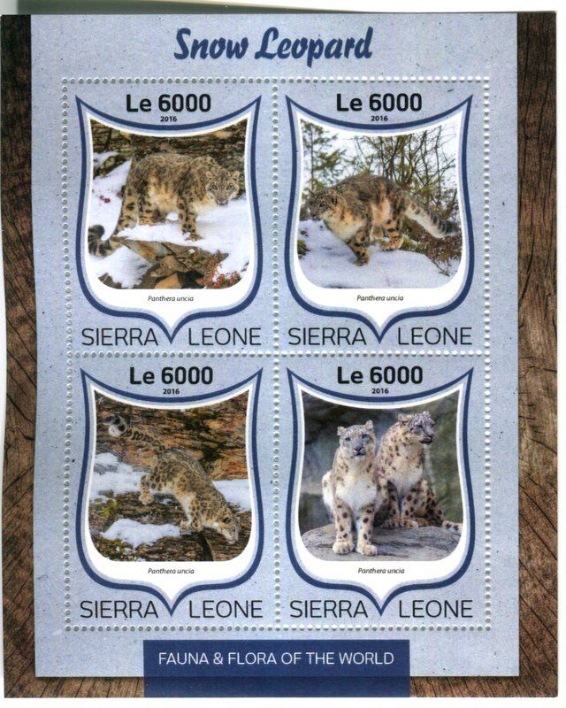 Alle Briefmarken: Block "Schneeleopard". Sierra Leone – Neu und originalverpackt aus Basel von Butsch5