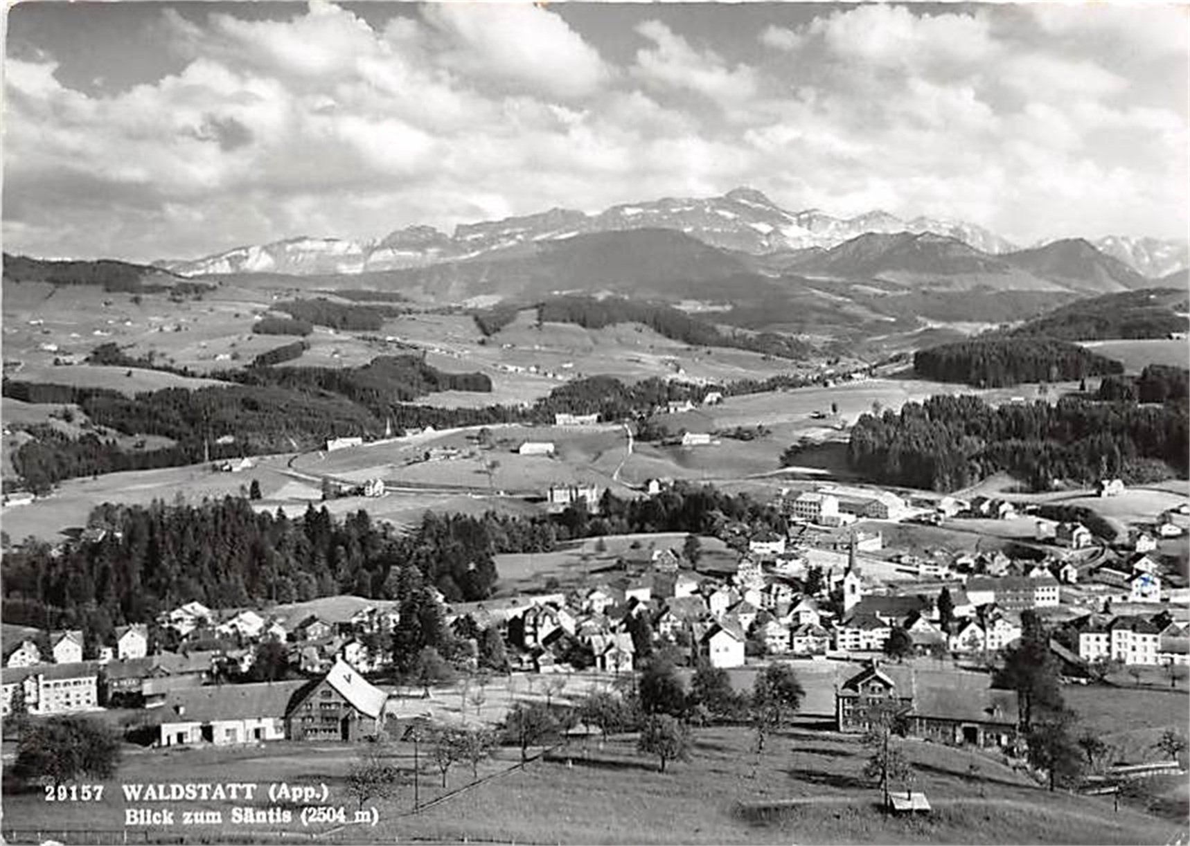 Cartoline postali: Waldstatt, Blick zum Säntis – Usato da Ottikon b.Kemptth. venduto da Neptun1974
