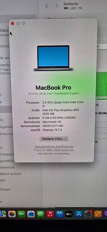 Notebook: MacBook Pro 2.4 GHz 13" 2019 8GB – Usato da Wädenswil venduto da Romygla 2