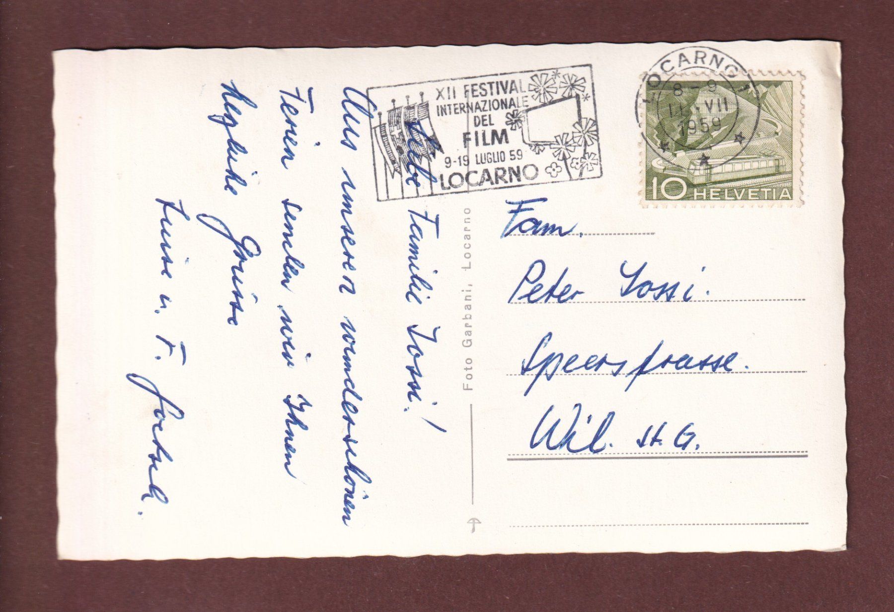 Cartes postales: LOCARNO - 1959 – D'occasion à Pully par nicecards-shop 1