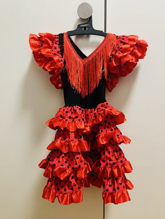 Flamenco Kleid  für 2-3 Jährige (57 cm lang)