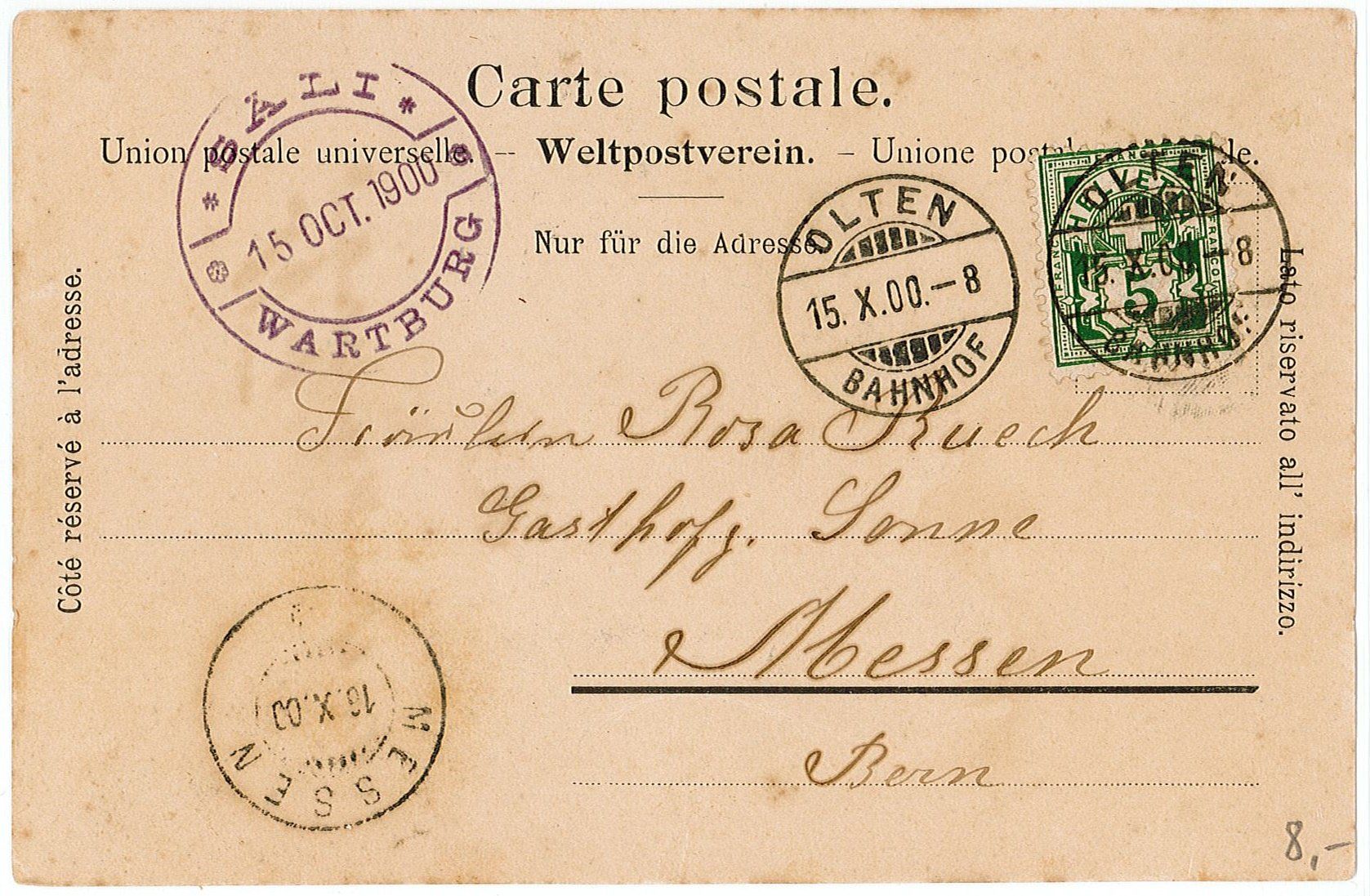 Ansichtskarten: SO 85 SALI-SCHLÖSSLI 1900 – Gebraucht aus Fribourg von philafri 1